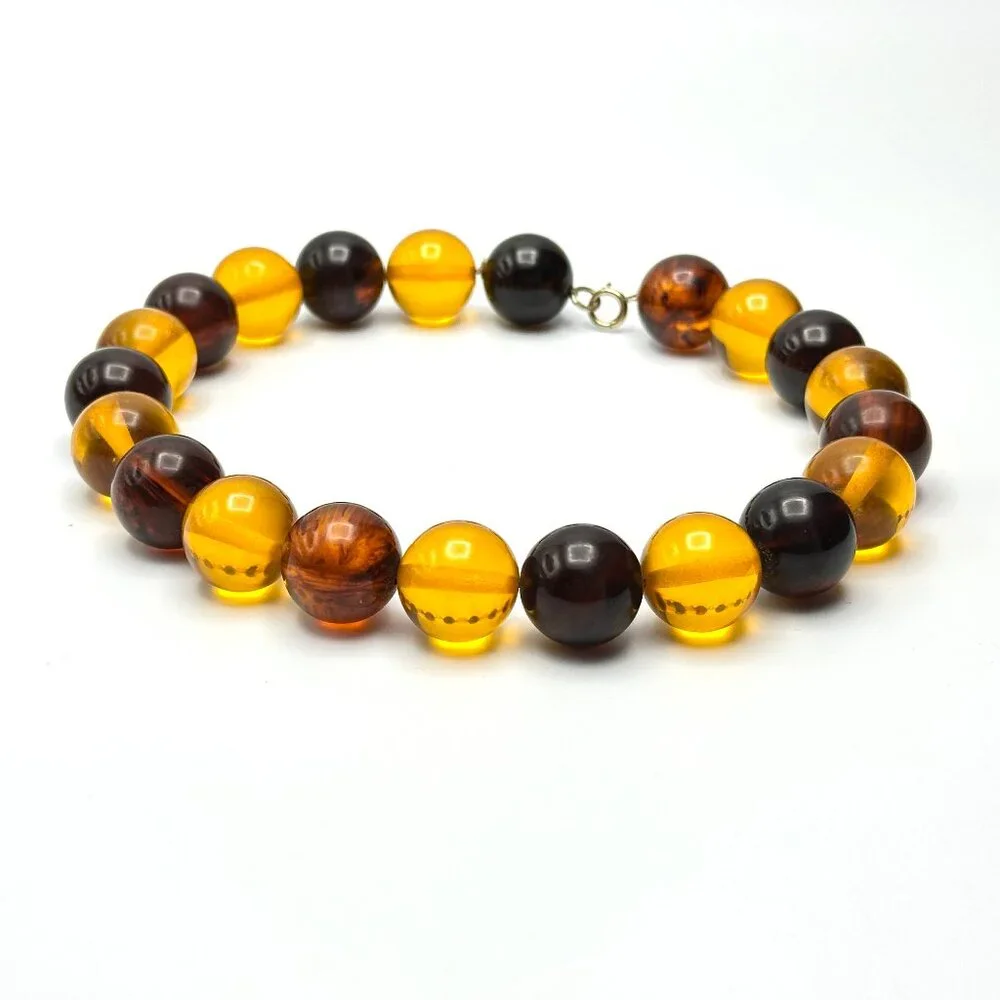Vintage 1930s Bakelite Choker — Root Beer & Apple Juice Beads  — Authentic – EUC - Picture 6 of 10